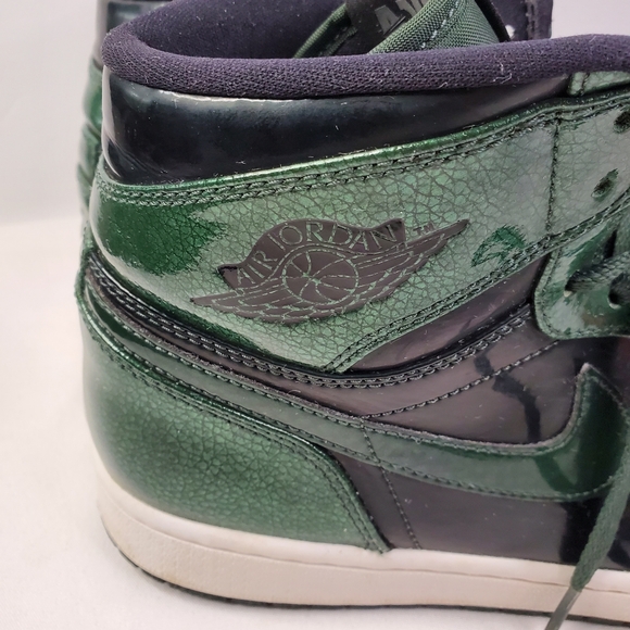 Size 10 Nike Air Jordan 1 Retro High Anti Gravity Grove Green Patent 332550-300 - Picture 6 of 16